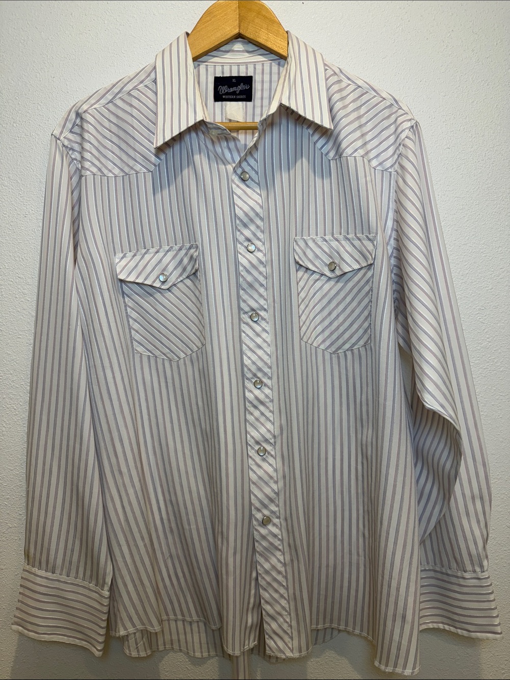 Vintage Wrangler Cowboy Cut Striped Pearl Snap Western Shirt Men’s XL